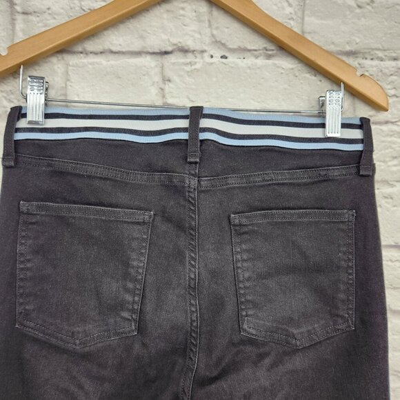 Veronica Beard Black Kate 10” Skinny Striped Waistband SZ 29 Denim Jeans - Picture 9 of 15